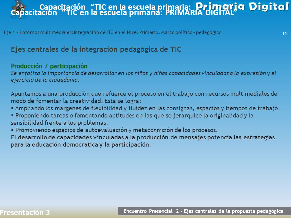 Encuentro Presencial 2 - Ejes centrales de la propuesta pedagógica