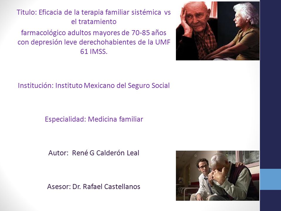 Titulo: Eficacia de la terapia familiar sistémica vs el tratamiento