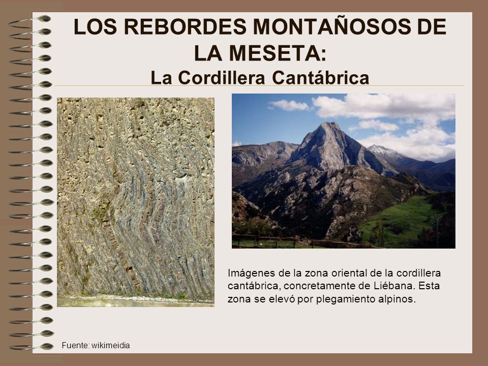 LOS REBORDES MONTAÑOSOS DE LA MESETA: La Cordillera Cantábrica