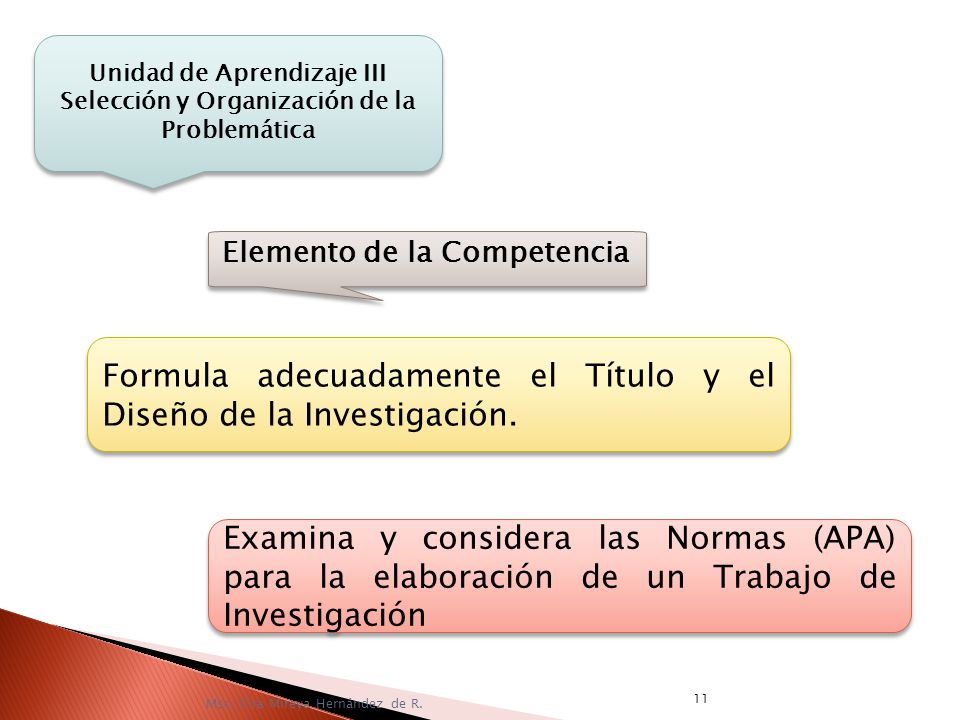 Formula adecuadamente el Título y el Diseño de la Investigación.