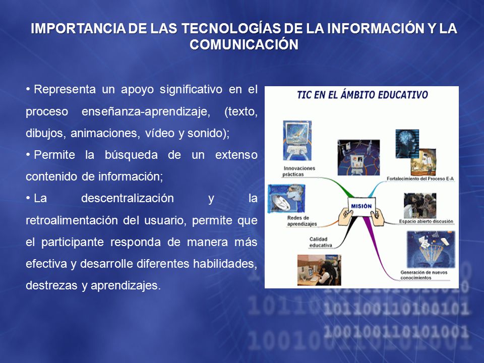IMPORTANCIA DE LAS Tecnologías de la información y la comunicación