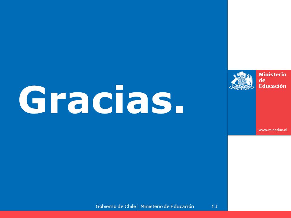 Gracias. Gobierno de Chile | Ministerio de Educación