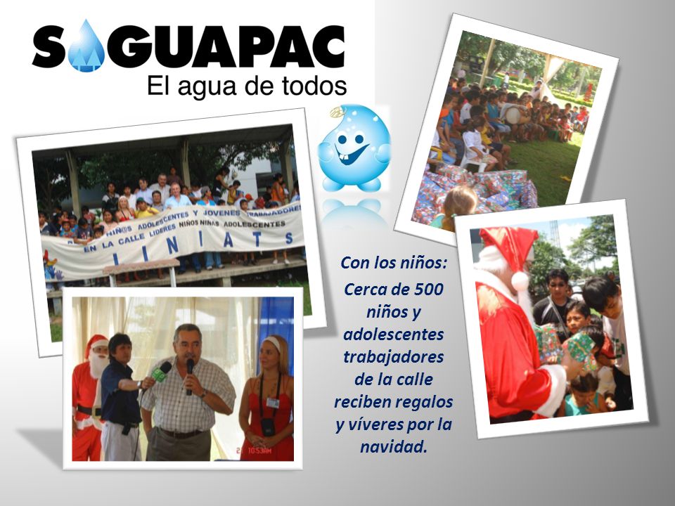 Con los niños: Cerca de 500 niños y adolescentes trabajadores de la calle reciben regalos y víveres por la navidad.