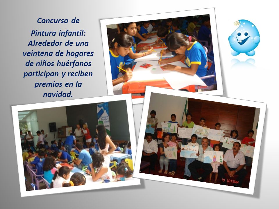 Concurso de Pintura infantil: Alrededor de una veintena de hogares de niños huérfanos participan y reciben premios en la navidad.