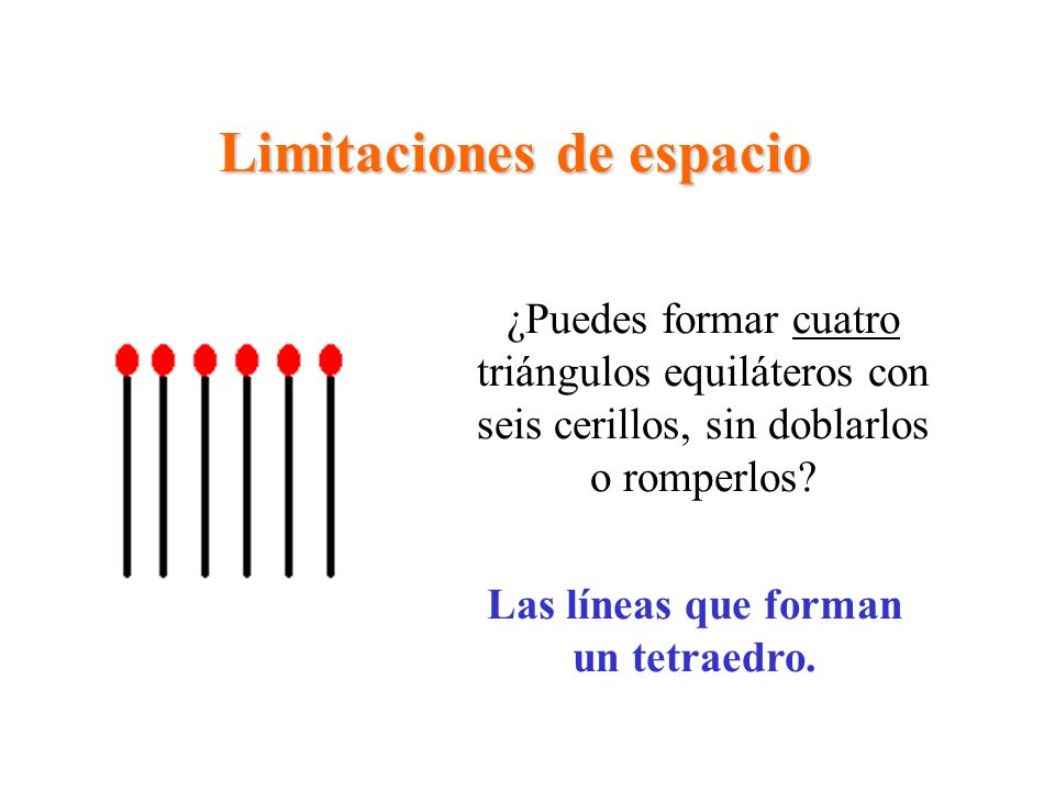 Limitaciones de espacio Las líneas que forman un tetraedro.