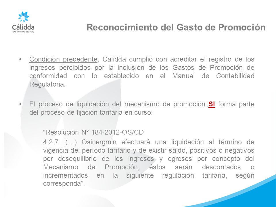 Reconocimiento del Gasto de Promoción