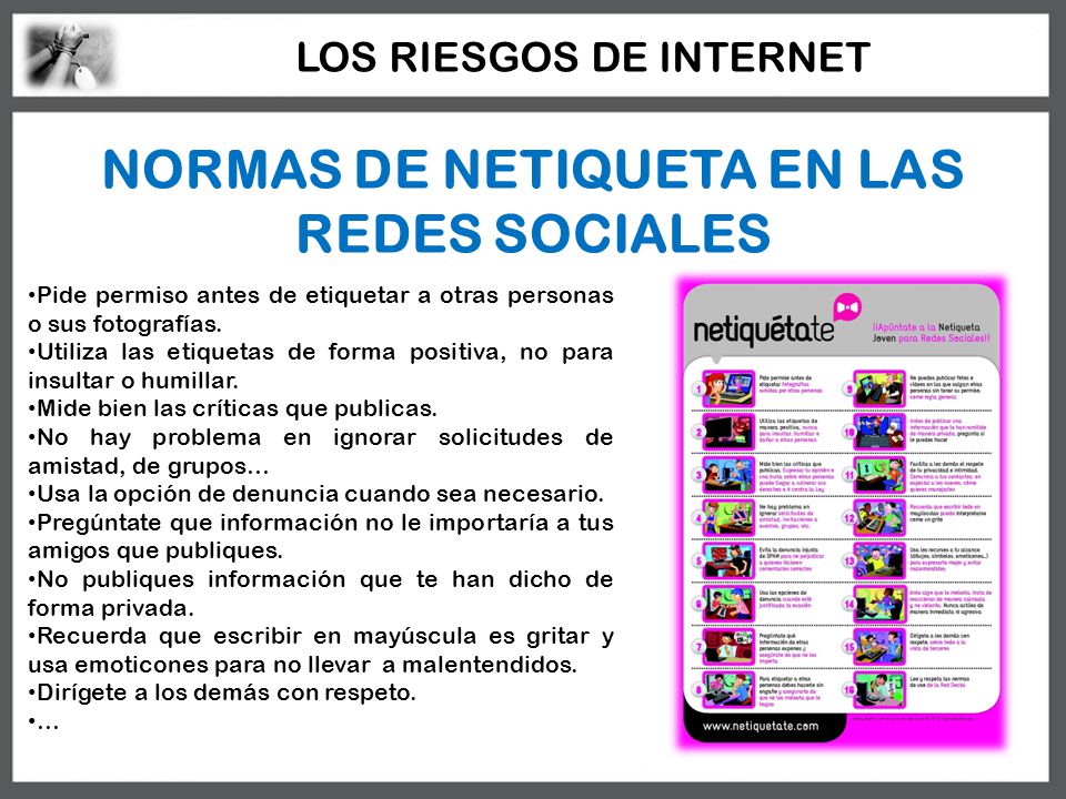 NORMAS DE NETIQUETA EN LAS REDES SOCIALES
