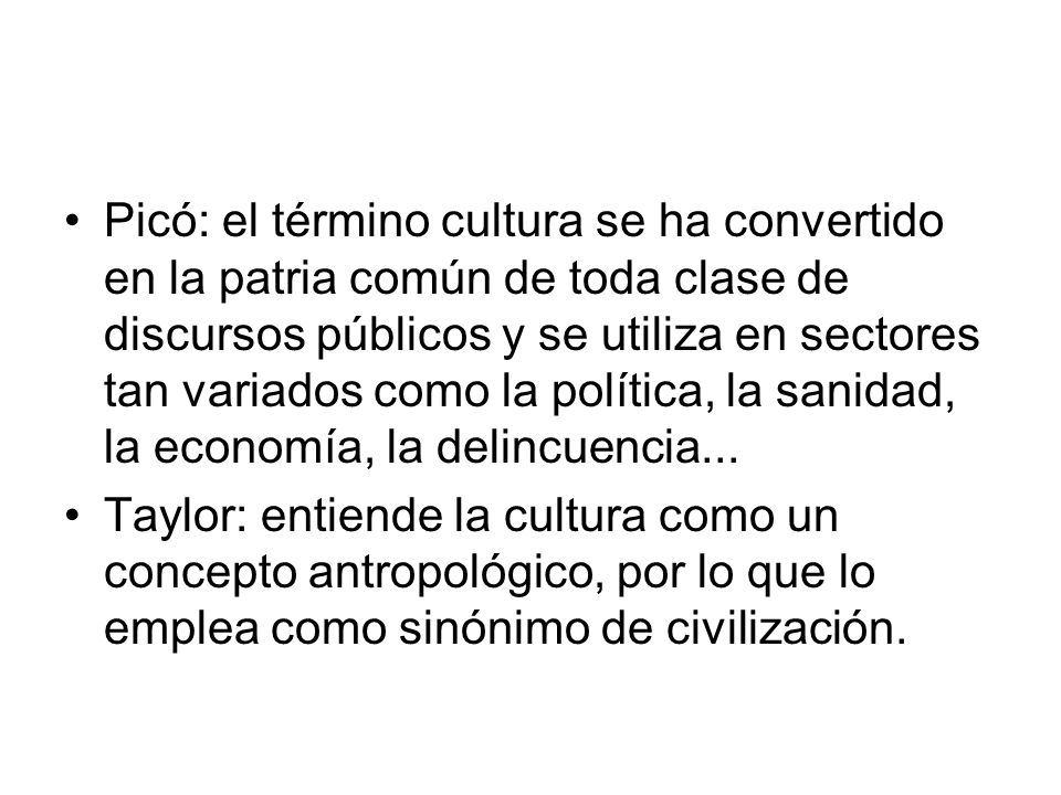Picó: el término cultura se ha convertido en la patria común de toda clase de discursos públicos y se utiliza en sectores tan variados como la política, la sanidad, la economía, la delincuencia...