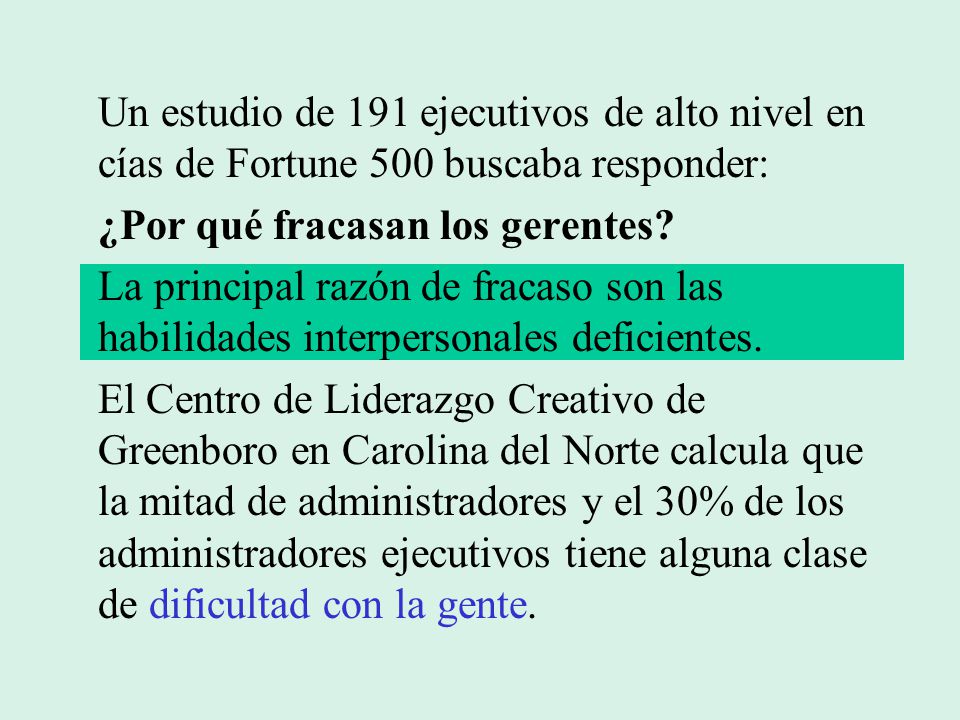 Un estudio de 191 ejecutivos de alto nivel en cías de Fortune 500 buscaba responder: