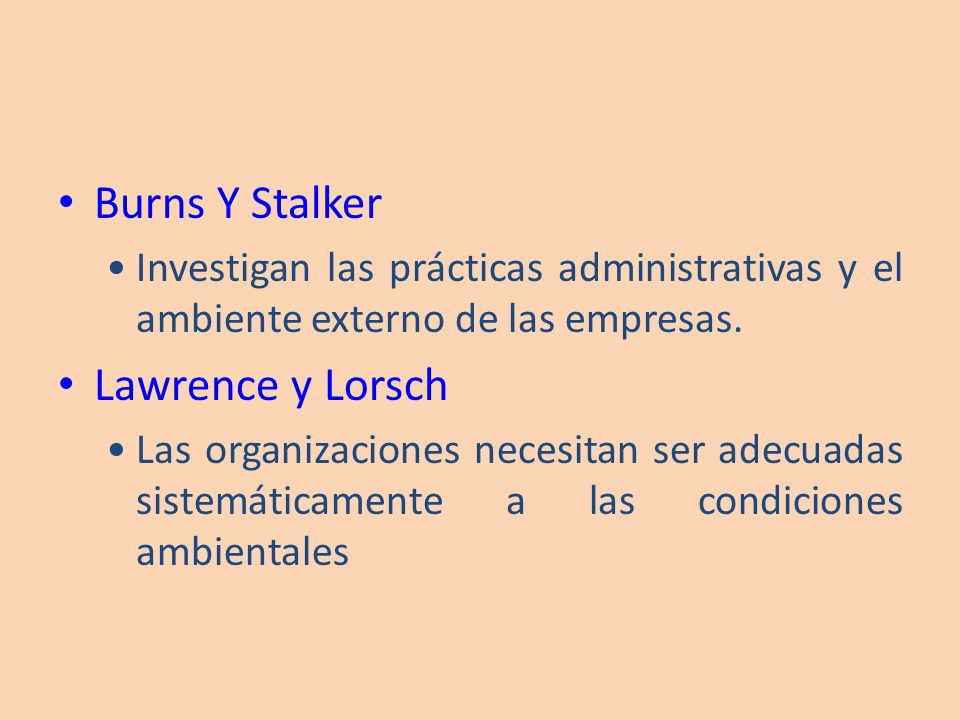Burns Y Stalker Lawrence y Lorsch