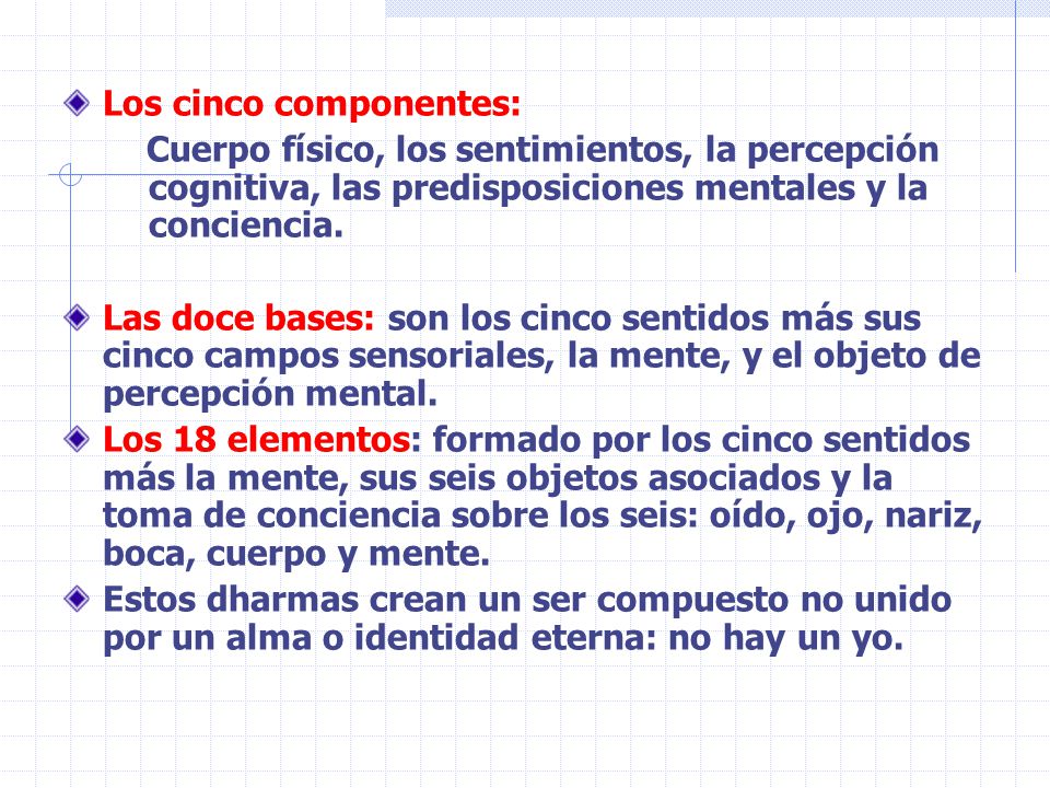 Los cinco componentes: