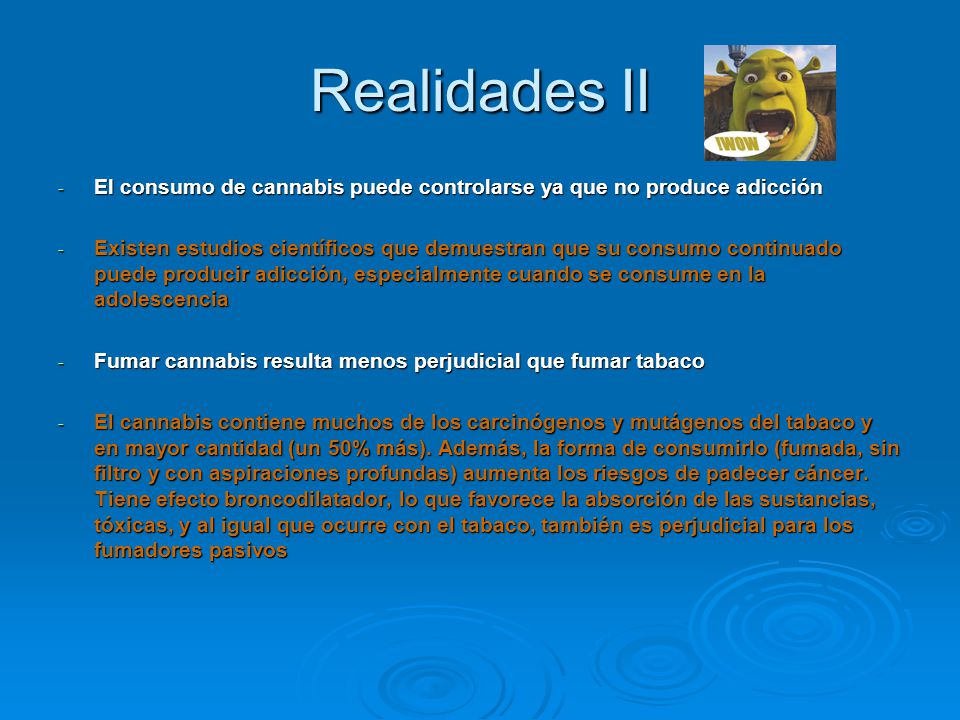 Realidades II El consumo de cannabis puede controlarse ya que no produce adicción.