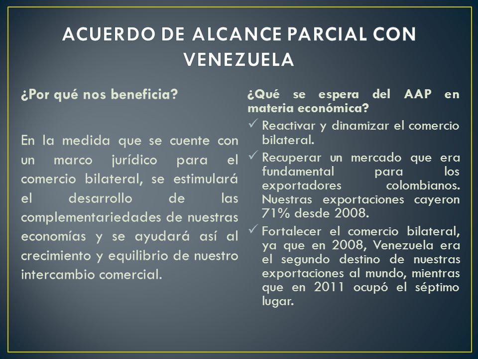 ACUERDO DE ALCANCE PARCIAL CON VENEZUELA