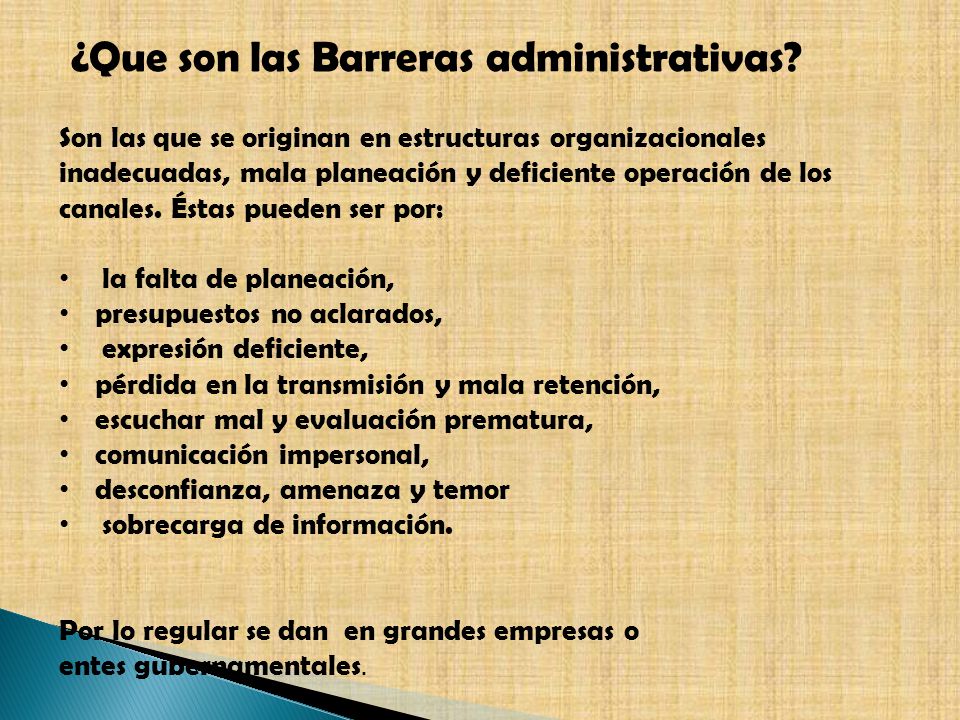 ¿Que son las Barreras administrativas