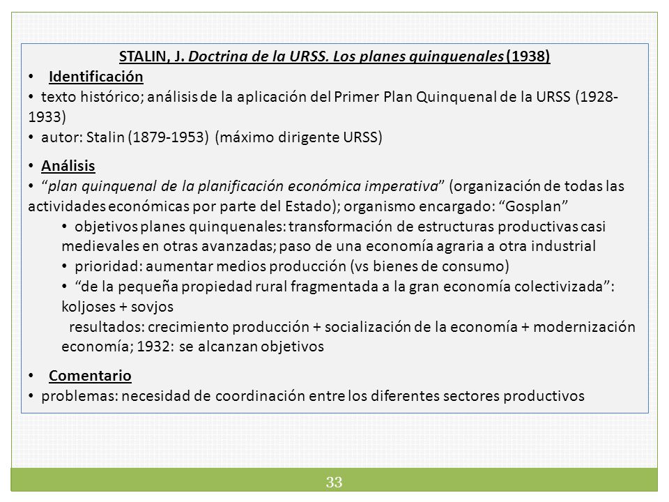 STALIN, J. Doctrina de la URSS. Los planes quinquenales (1938)