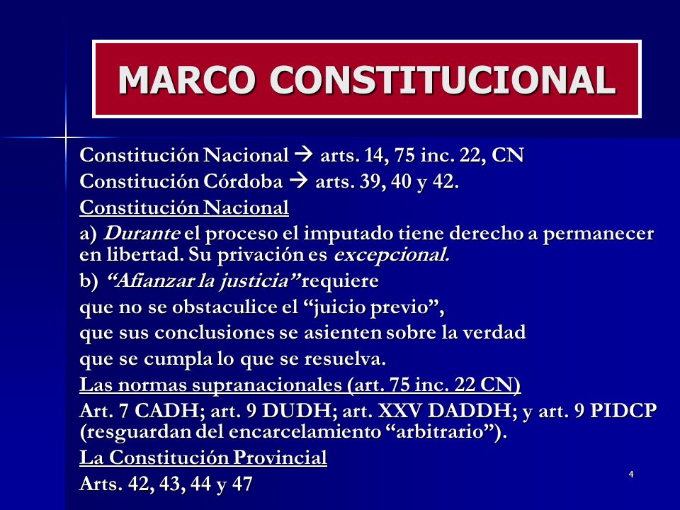 MARCO CONSTITUCIONAL Constitución Nacional  arts. 14, 75 inc. 22, CN