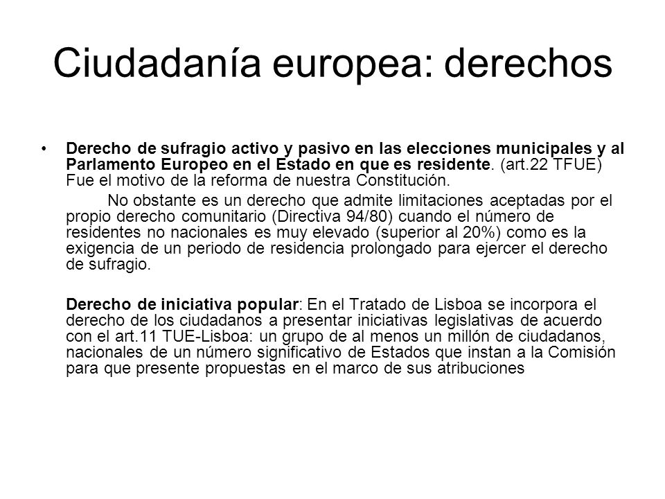 Ciudadanía europea: derechos