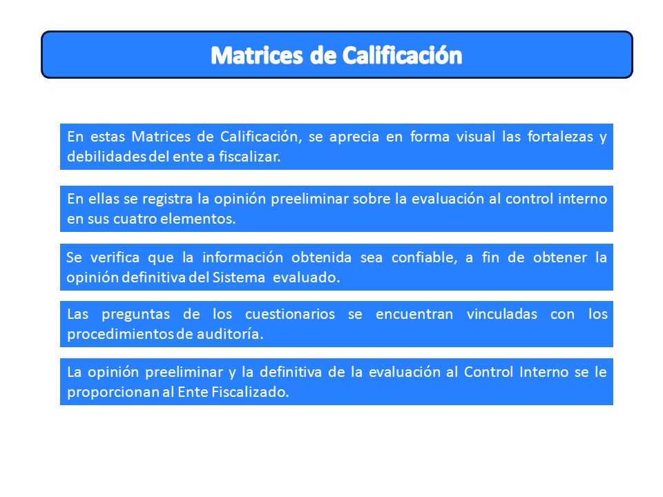 Matrices de Calificación