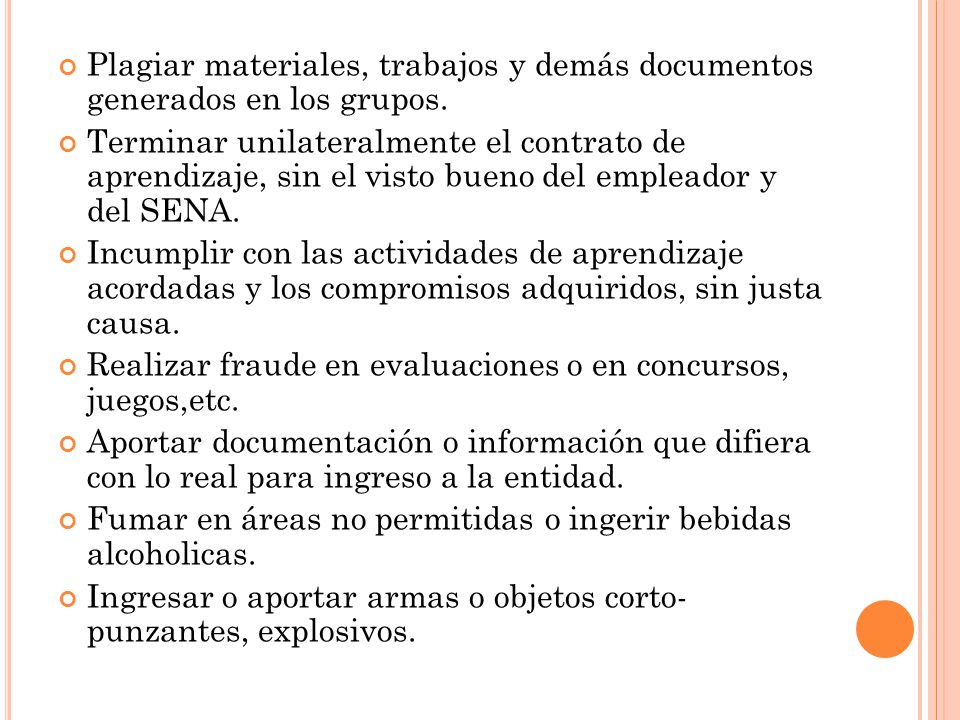 Plagiar materiales, trabajos y demás documentos generados en los grupos.