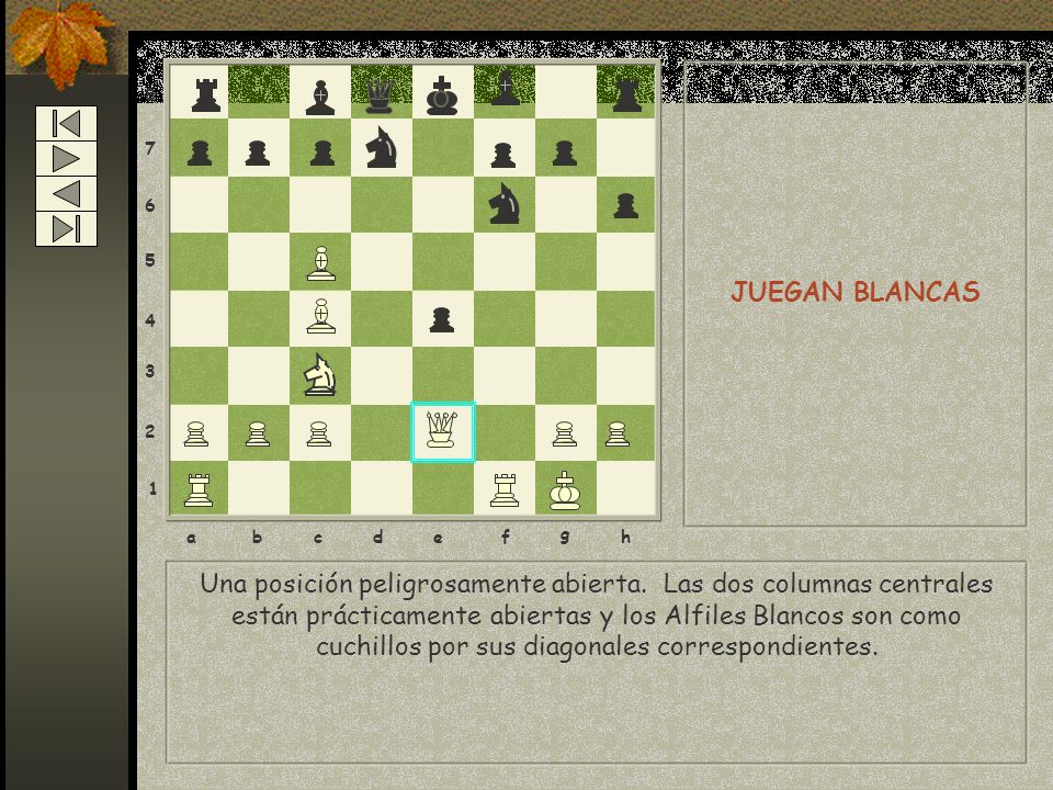 JUEGAN BLANCAS. a. b. c. d. e. f. g. h.