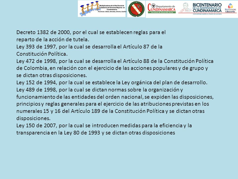 Decreto 1382 de 2000, por el cual se establecen reglas para el