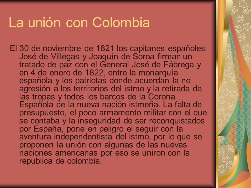 La unión con Colombia