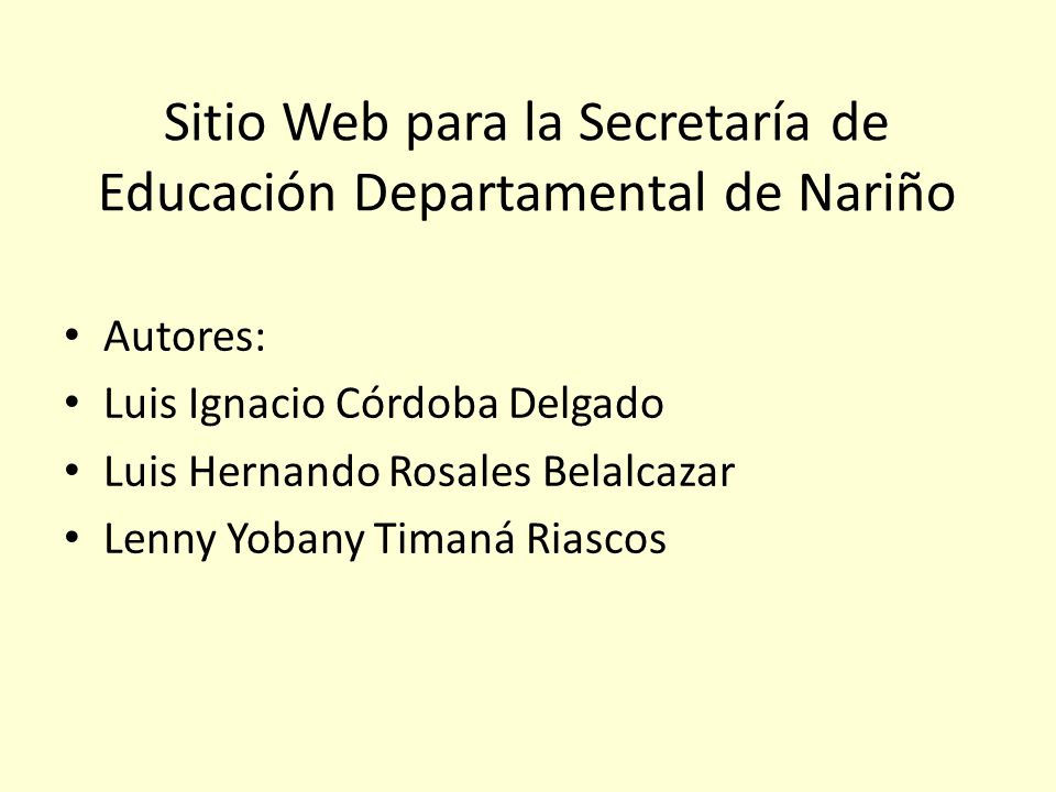 Sitio Web para la Secretaría de Educación Departamental de Nariño