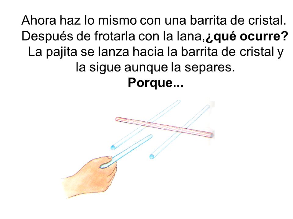 Ahora haz lo mismo con una barrita de cristal