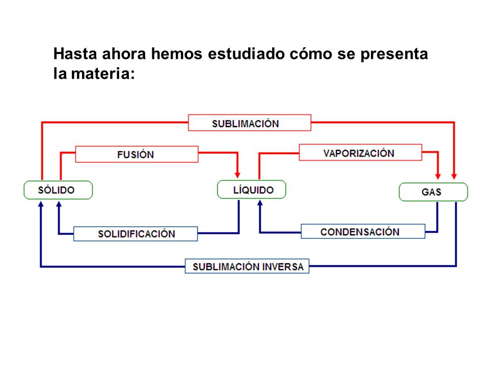 Hasta ahora hemos estudiado cómo se presenta la materia: