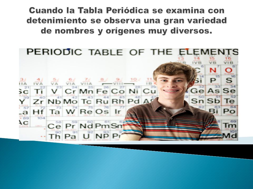 Cuando la Tabla Periódica se examina con detenimiento se observa una gran variedad de nombres y orígenes muy diversos.