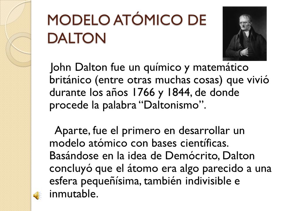 MODELO ATÓMICO DE DALTON