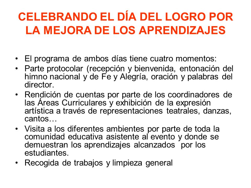 CELEBRANDO EL DÍA DEL LOGRO POR LA MEJORA DE LOS APRENDIZAJES
