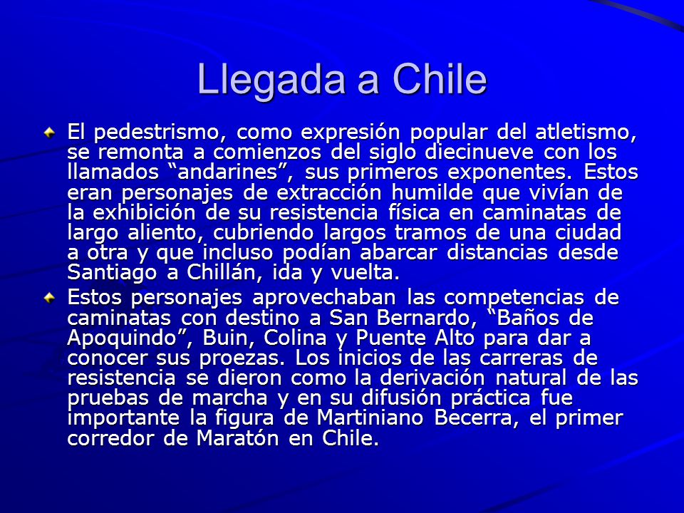 Llegada a Chile