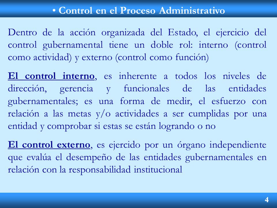 Control en el Proceso Administrativo