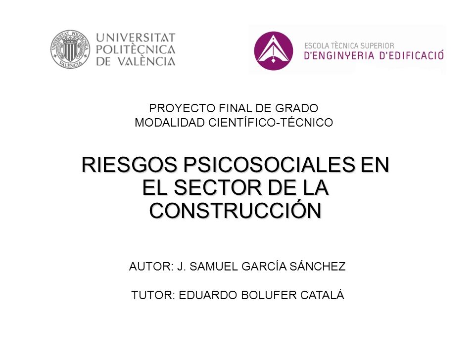 RIESGOS PSICOSOCIALES EN EL SECTOR DE LA CONSTRUCCIÓN