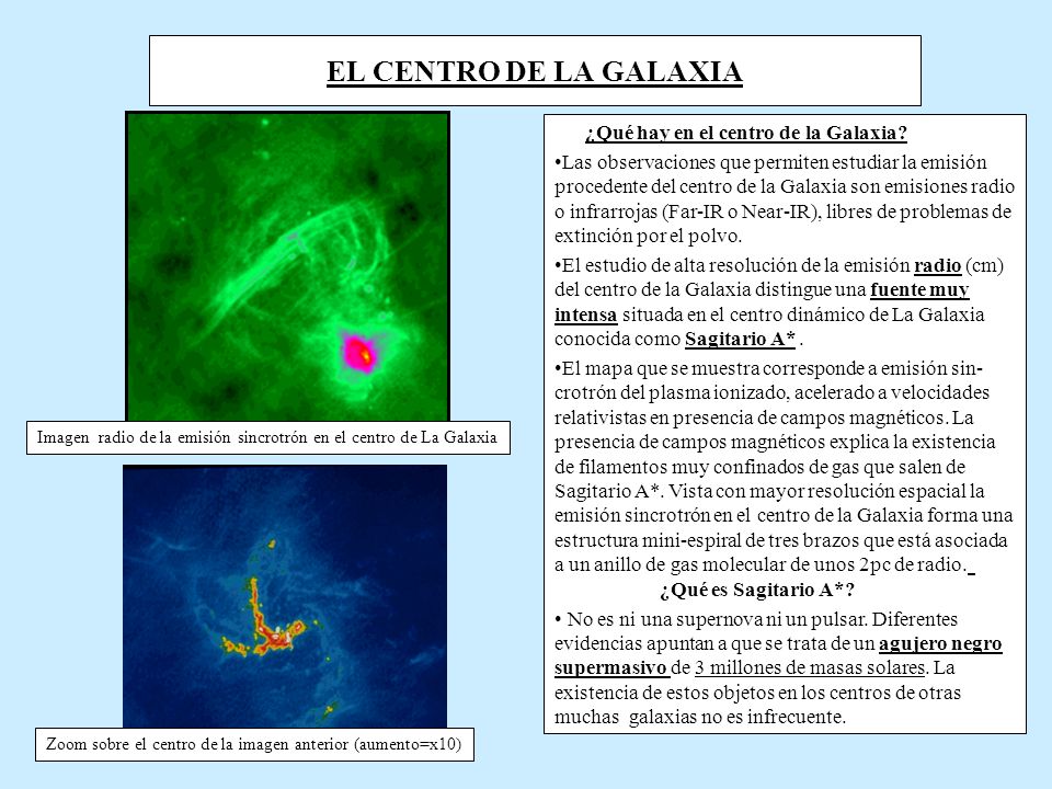 EL CENTRO DE LA GALAXIA ¿Qué hay en el centro de la Galaxia