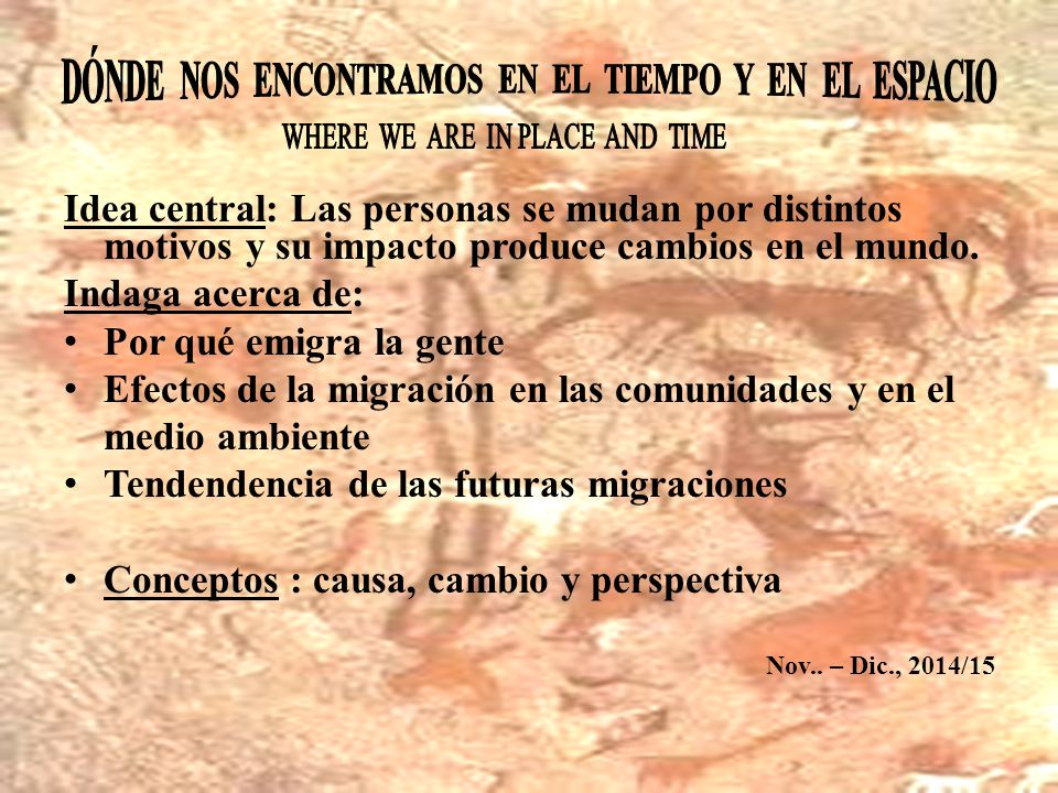 DÓNDE NOS ENCONTRAMOS EN EL TIEMPO Y EN EL ESPACIO