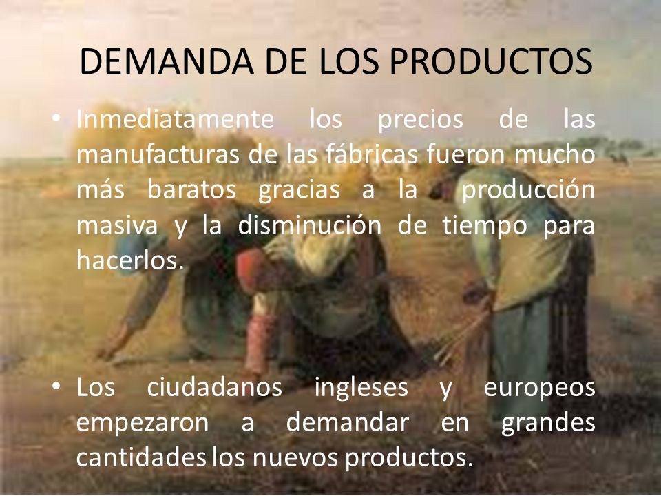 DEMANDA DE LOS PRODUCTOS