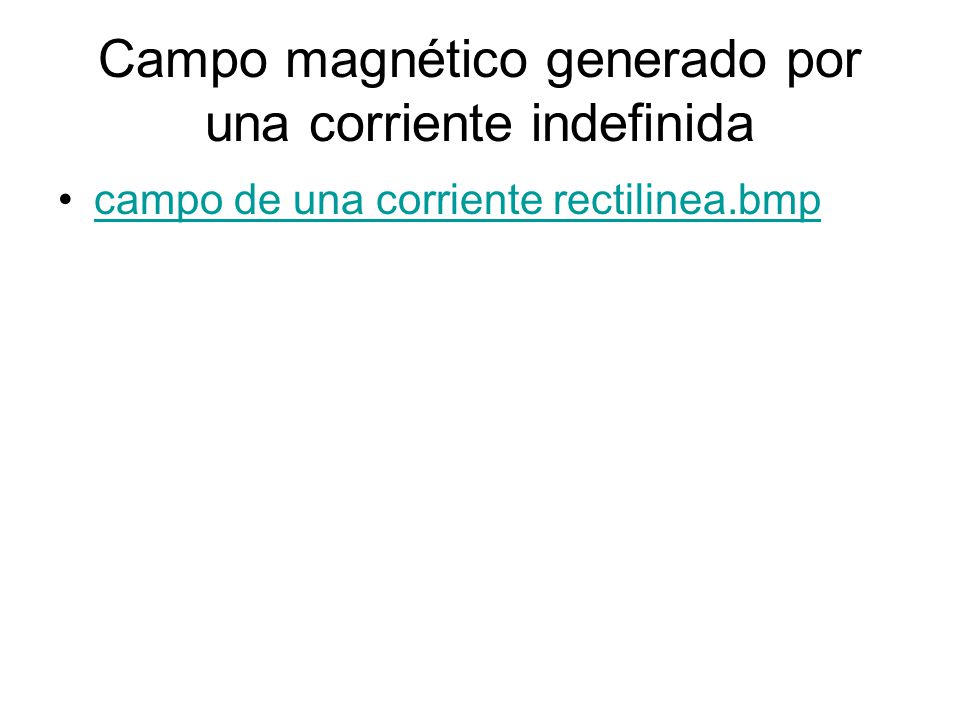 Campo magnético generado por una corriente indefinida