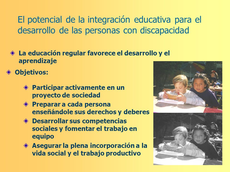 El potencial de la integración educativa para el desarrollo de las personas con discapacidad