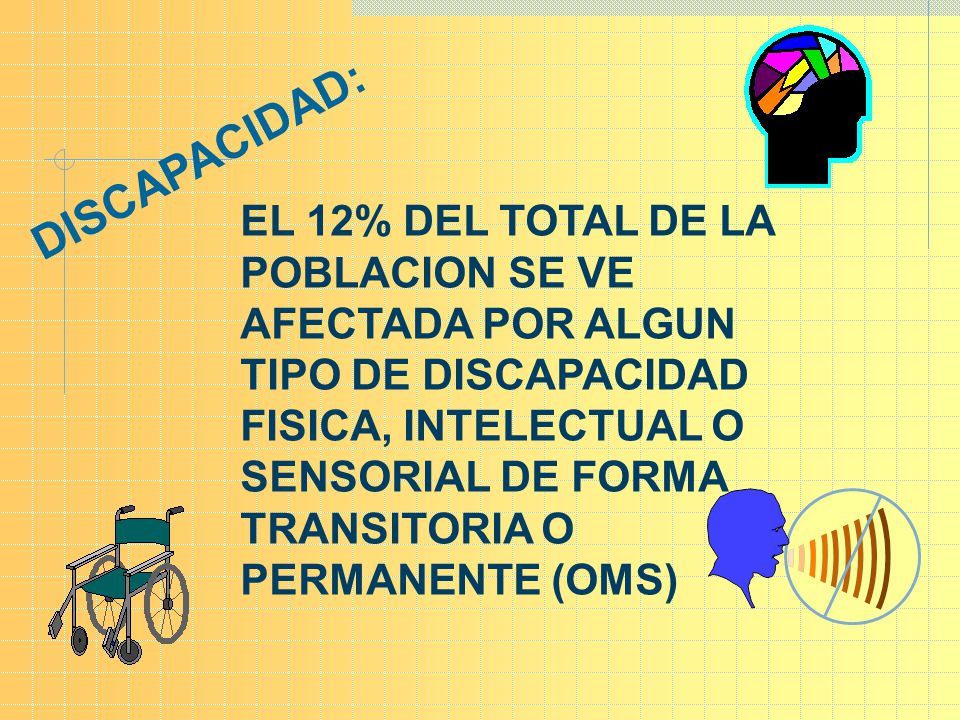 DISCAPACIDAD: EL 12% DEL TOTAL DE LA POBLACION SE VE