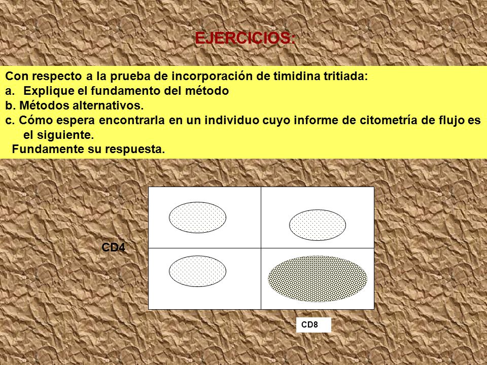 EJERCICIOS: Con respecto a la prueba de incorporación de timidina tritiada: Explique el fundamento del método.
