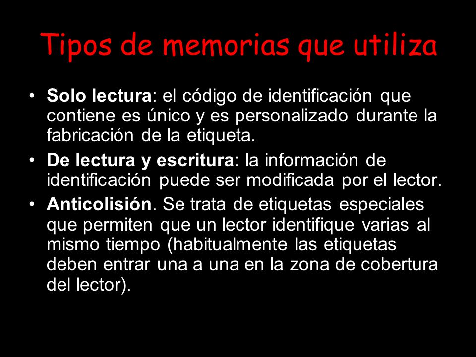 Tipos de memorias que utiliza
