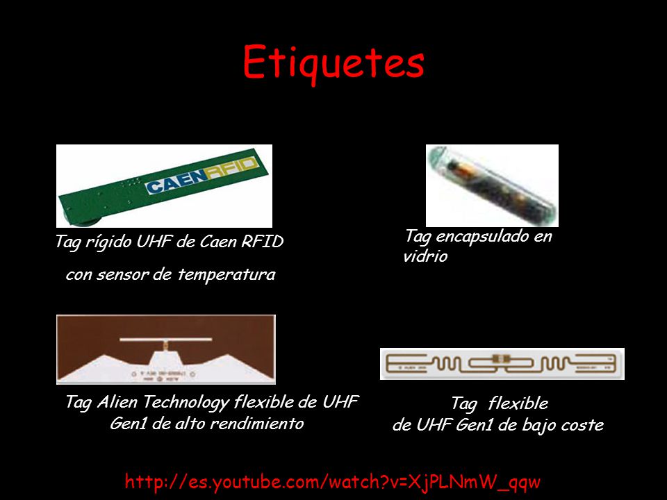 Etiquetes Tag encapsulado en vidrio. Tag rígido UHF de Caen RFID. con sensor de temperatura.