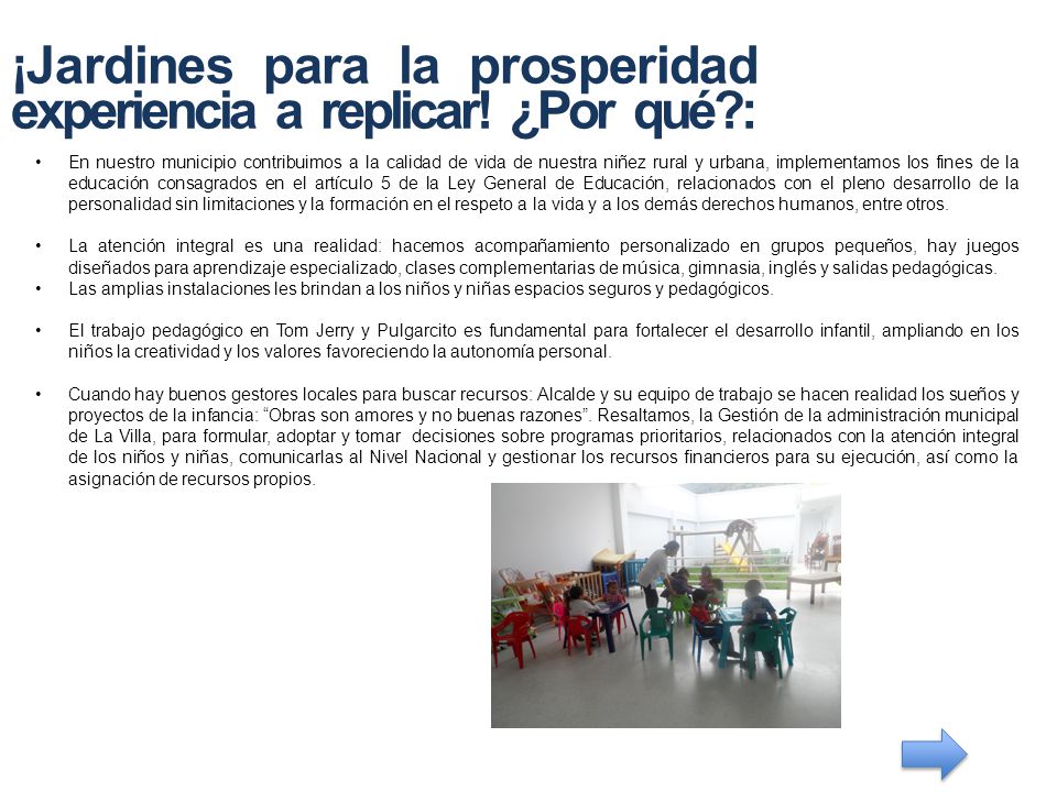 ¡Jardines para la prosperidad experiencia a replicar! ¿Por qué :