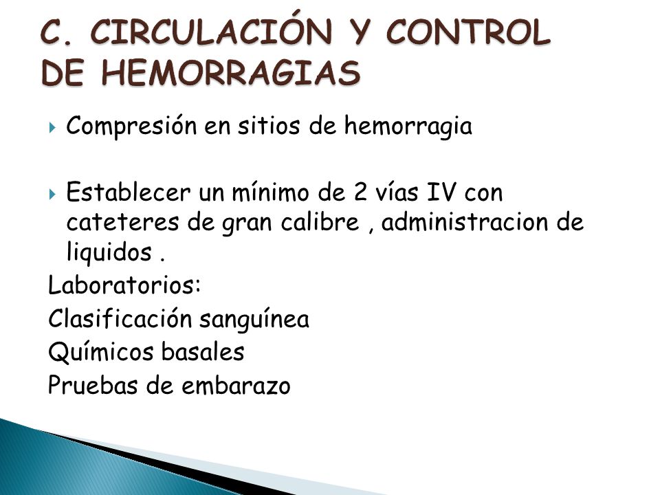 C. CIRCULACIÓN Y CONTROL DE HEMORRAGIAS