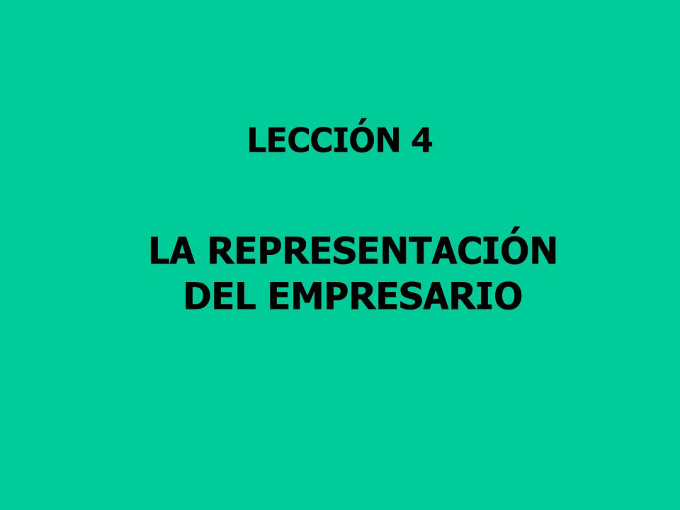 LA REPRESENTACIÓN DEL EMPRESARIO