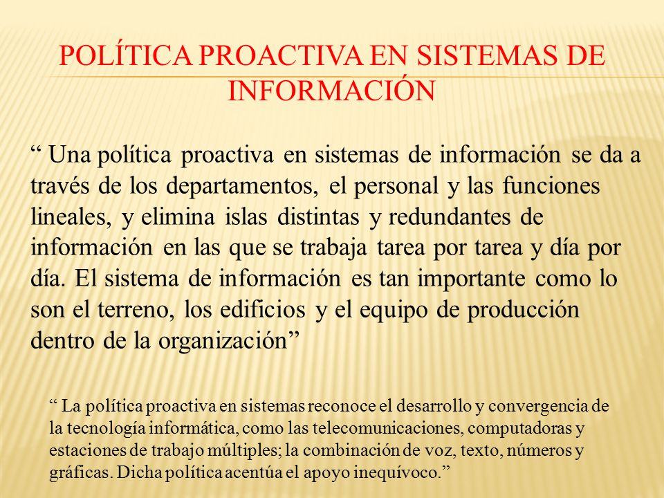 Política Proactiva en Sistemas de Información