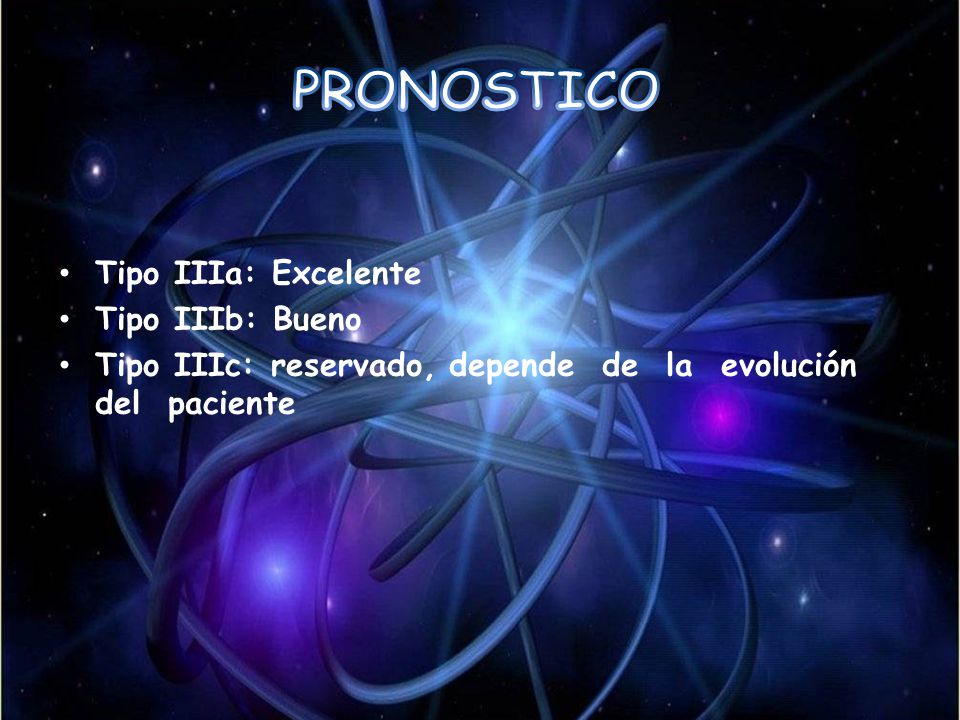 PRONOSTICO Tipo IIIa: Excelente Tipo IIIb: Bueno