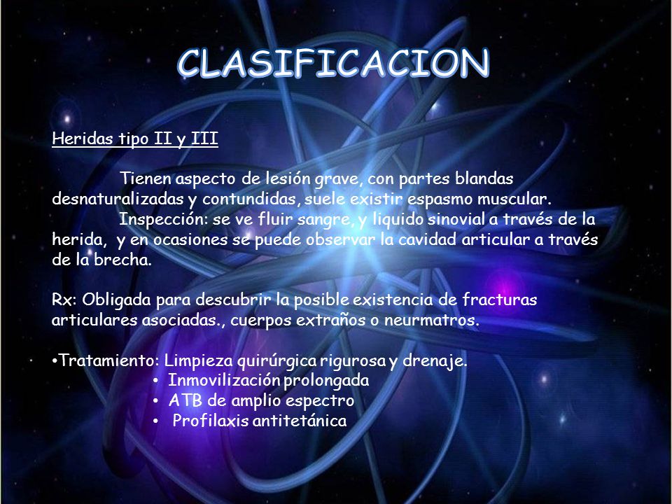 CLASIFICACION Heridas tipo II y III